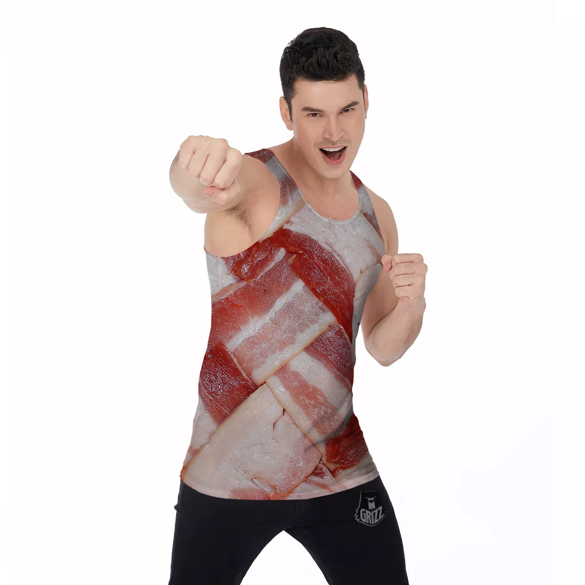 Bacon Weaving Print Men's Tank Top-grizzshop