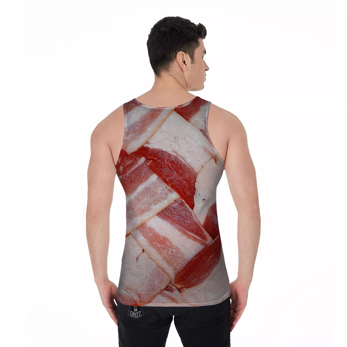 Bacon Weaving Print Men's Tank Top-grizzshop