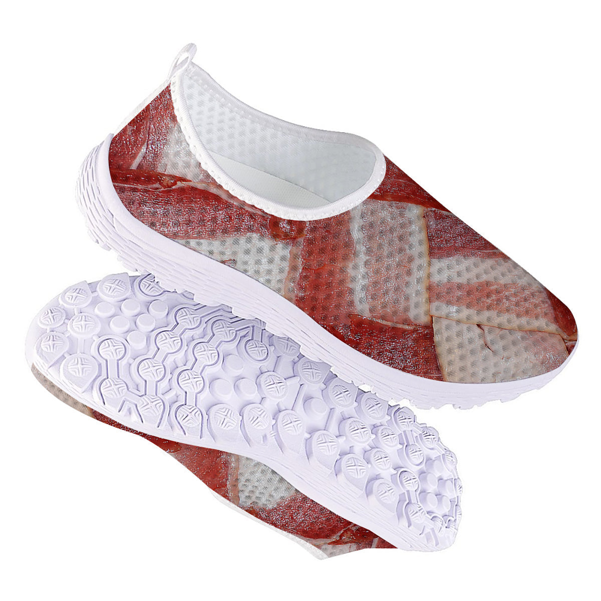 Bacon Weaving Print Nurse Shoes-grizzshop