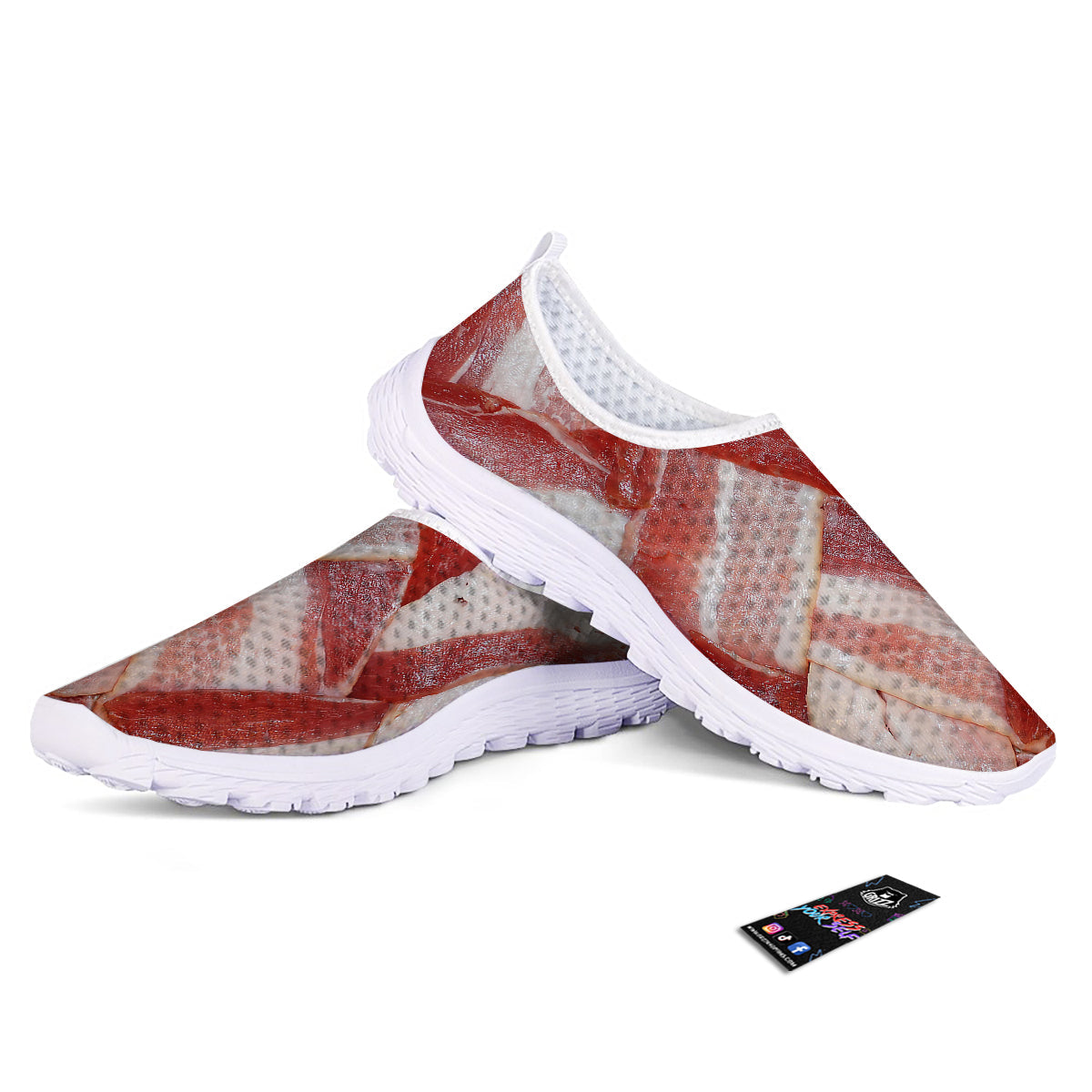 Bacon Weaving Print Nurse Shoes-grizzshop