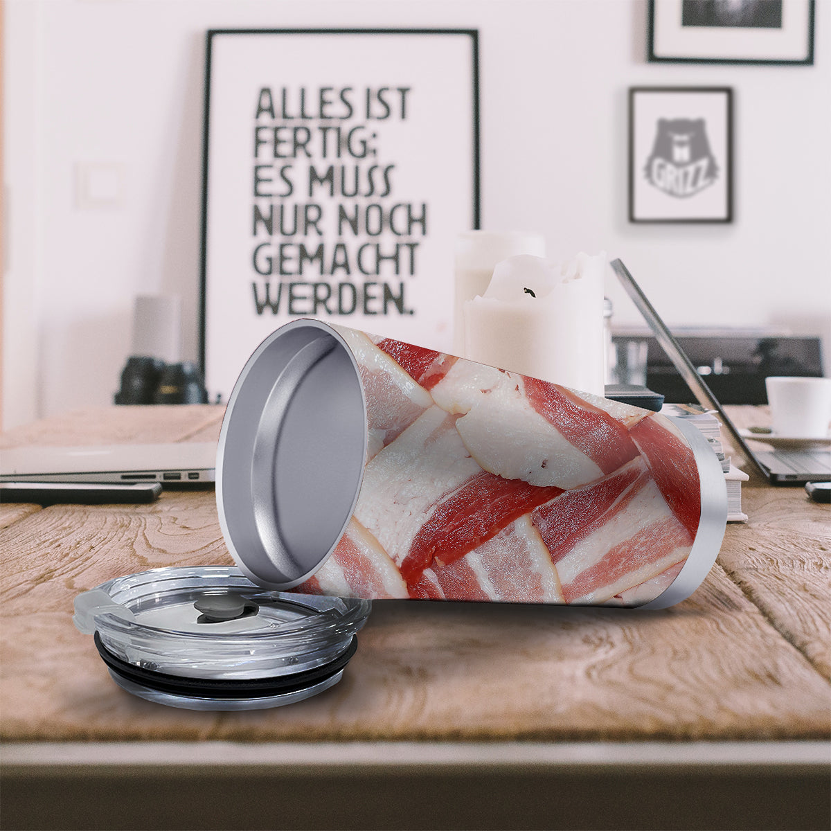 Bacon Weaving Print Tumbler-grizzshop