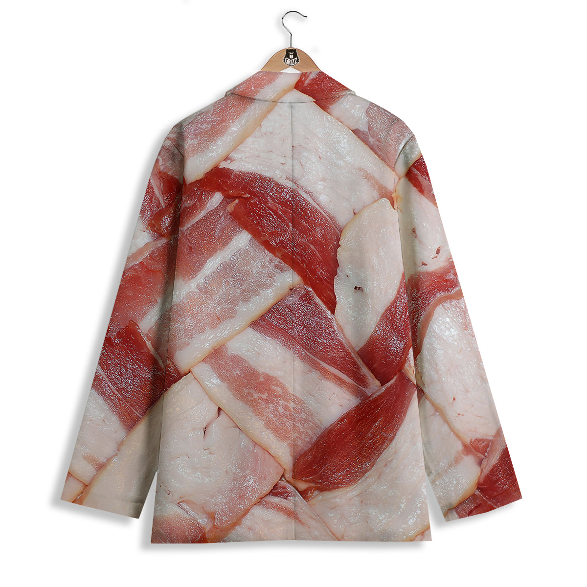 Bacon Weaving Print Women's Blazer-grizzshop