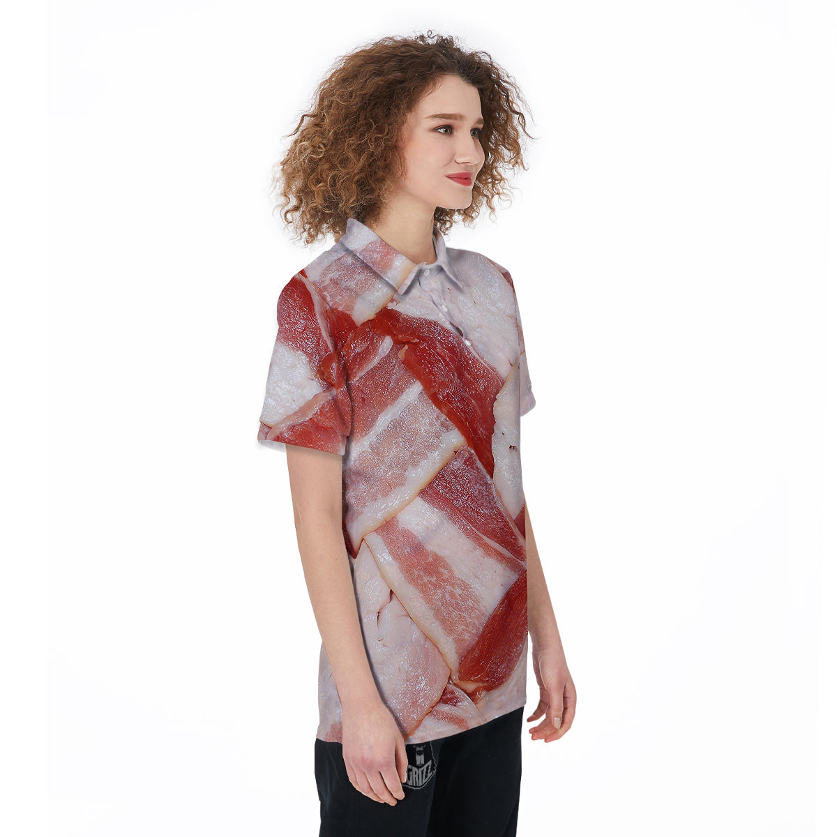 Bacon Weaving Print Women's Golf Shirts-grizzshop