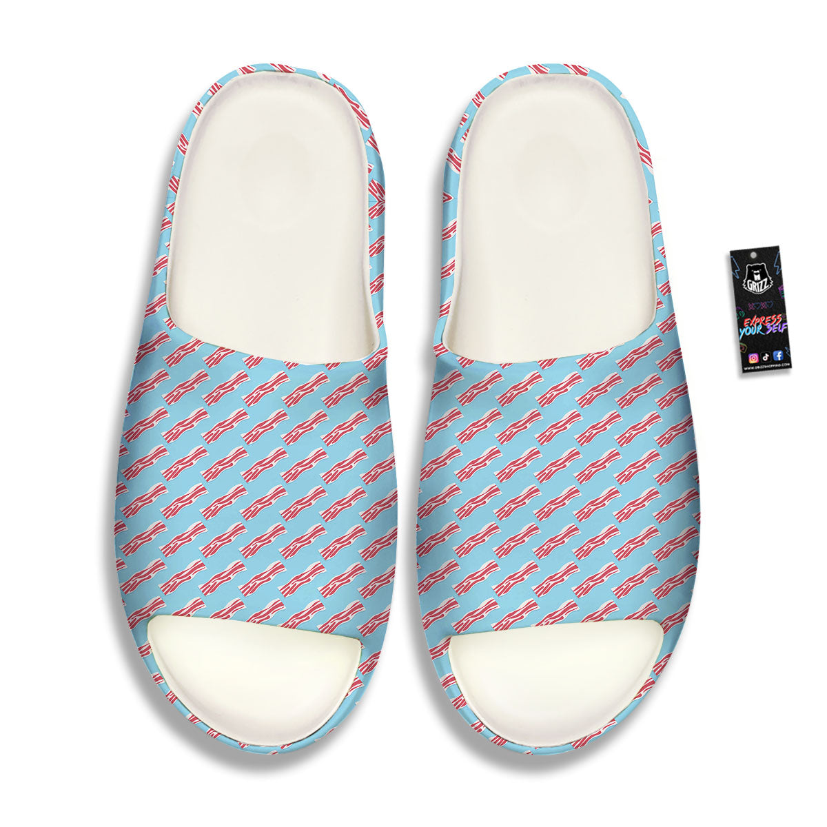 Bacon Blue Print Pattern Sandals-grizzshop