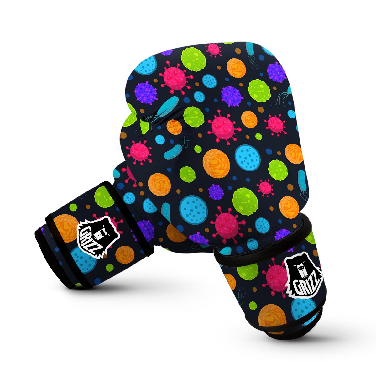 Bacteria Virus Pattern Print Boxing Gloves-grizzshop