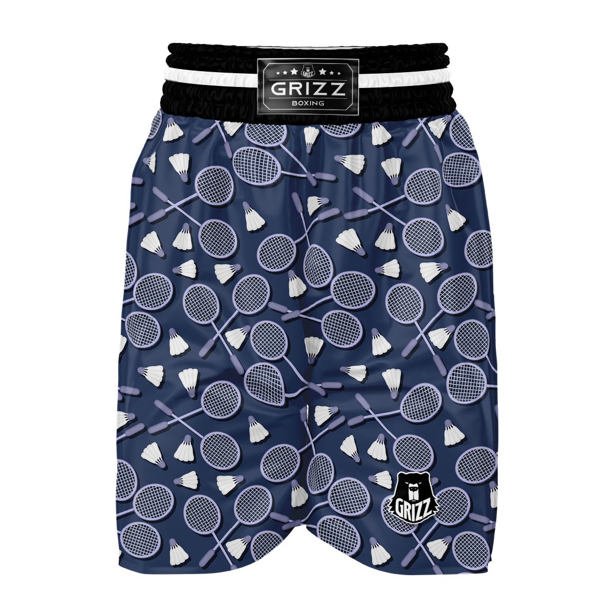 Badminton Pattern Print Boxing Shorts-grizzshop