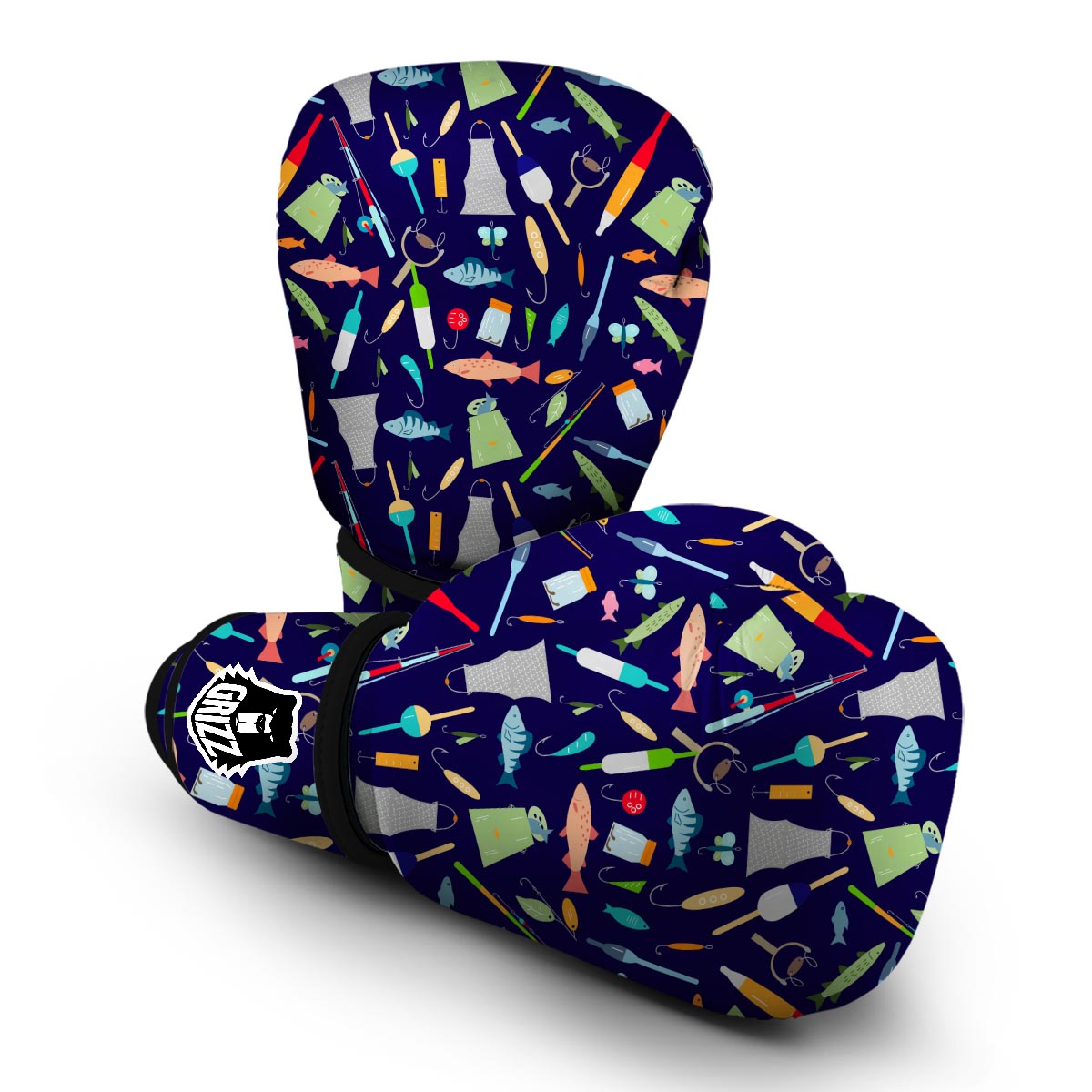 Bait Bass Fishing Print Pattern Boxing Gloves-grizzshop