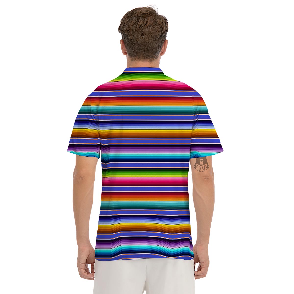 Baja Serape Mexican Men's Golf Shirts-grizzshop