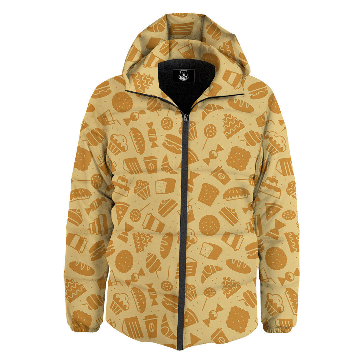Bakery And Dessert Print Pattern Down Jacket-grizzshop