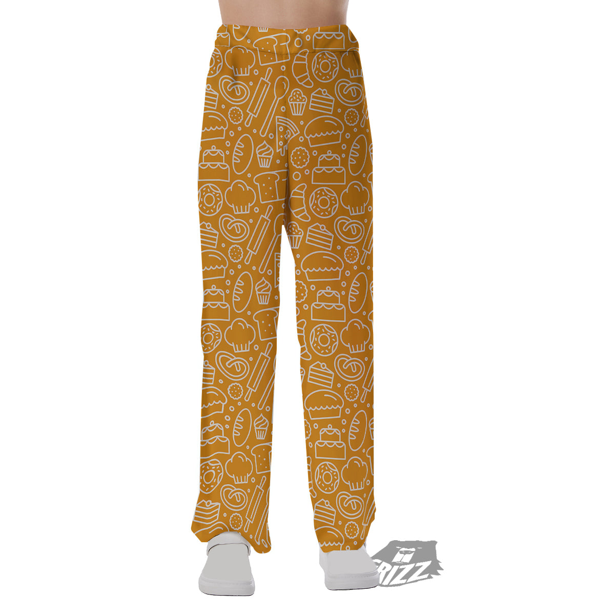 Bakery Yellow Print Pattern Pajama Pants-grizzshop