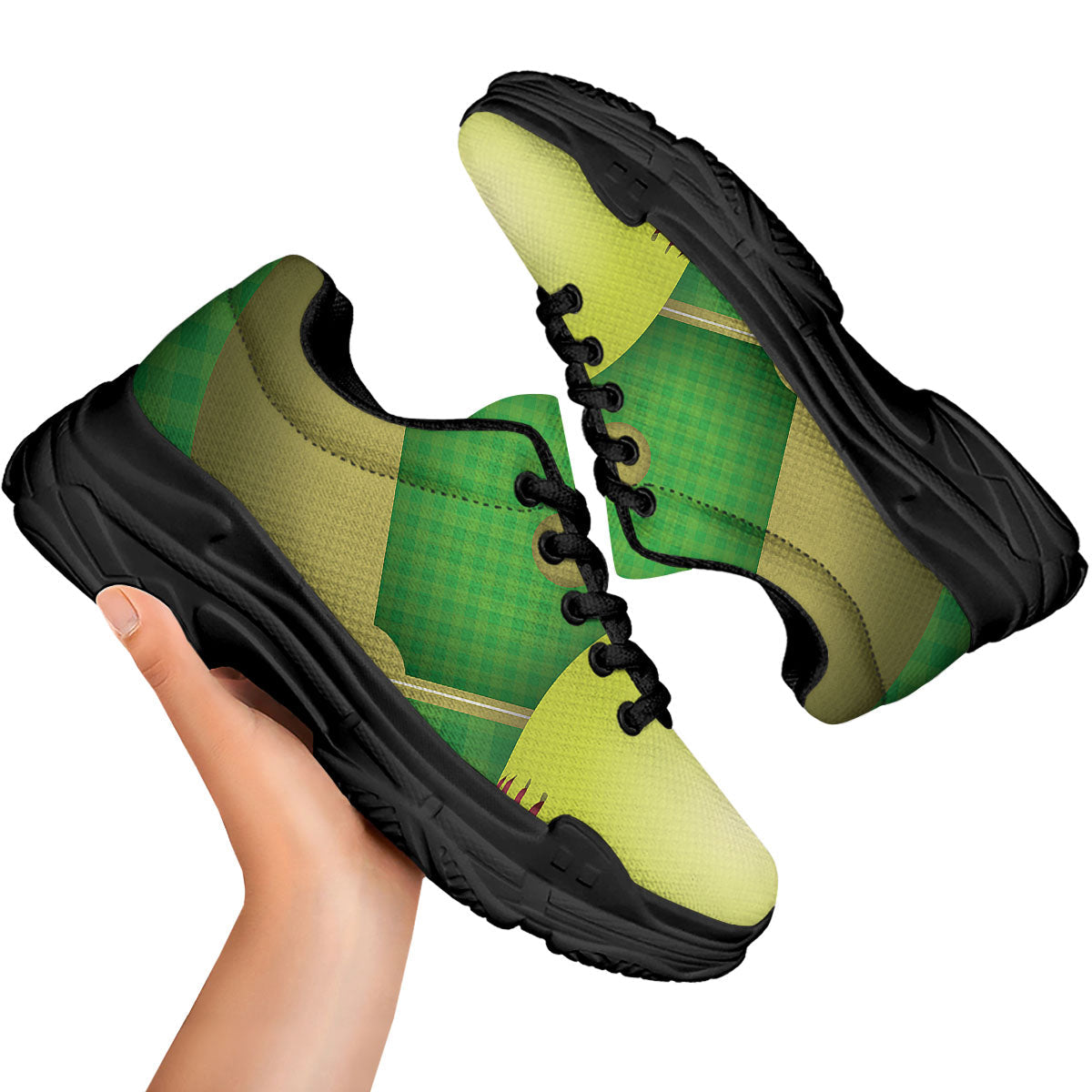 Ball And Softball Field Print Black Chunky Shoes-grizzshop