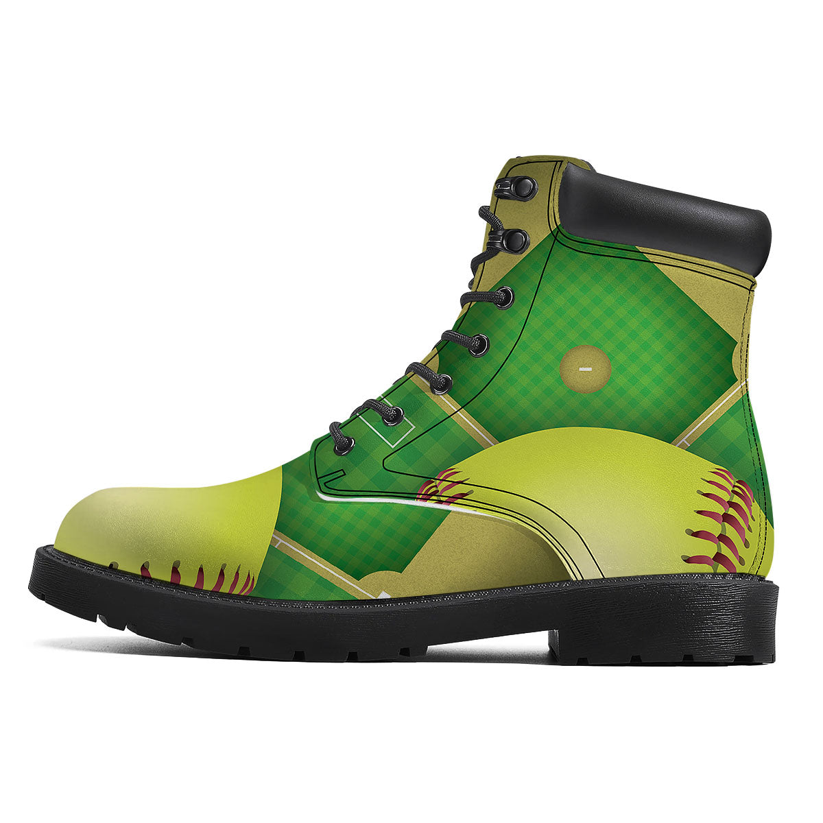 Ball And Softball Field Print Boots-grizzshop