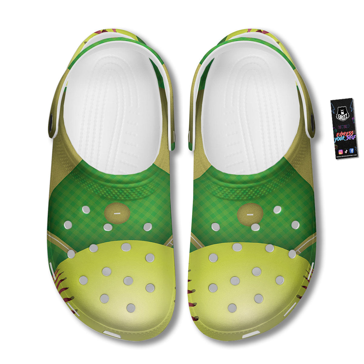 Ball And Softball Field Print Clog-grizzshop