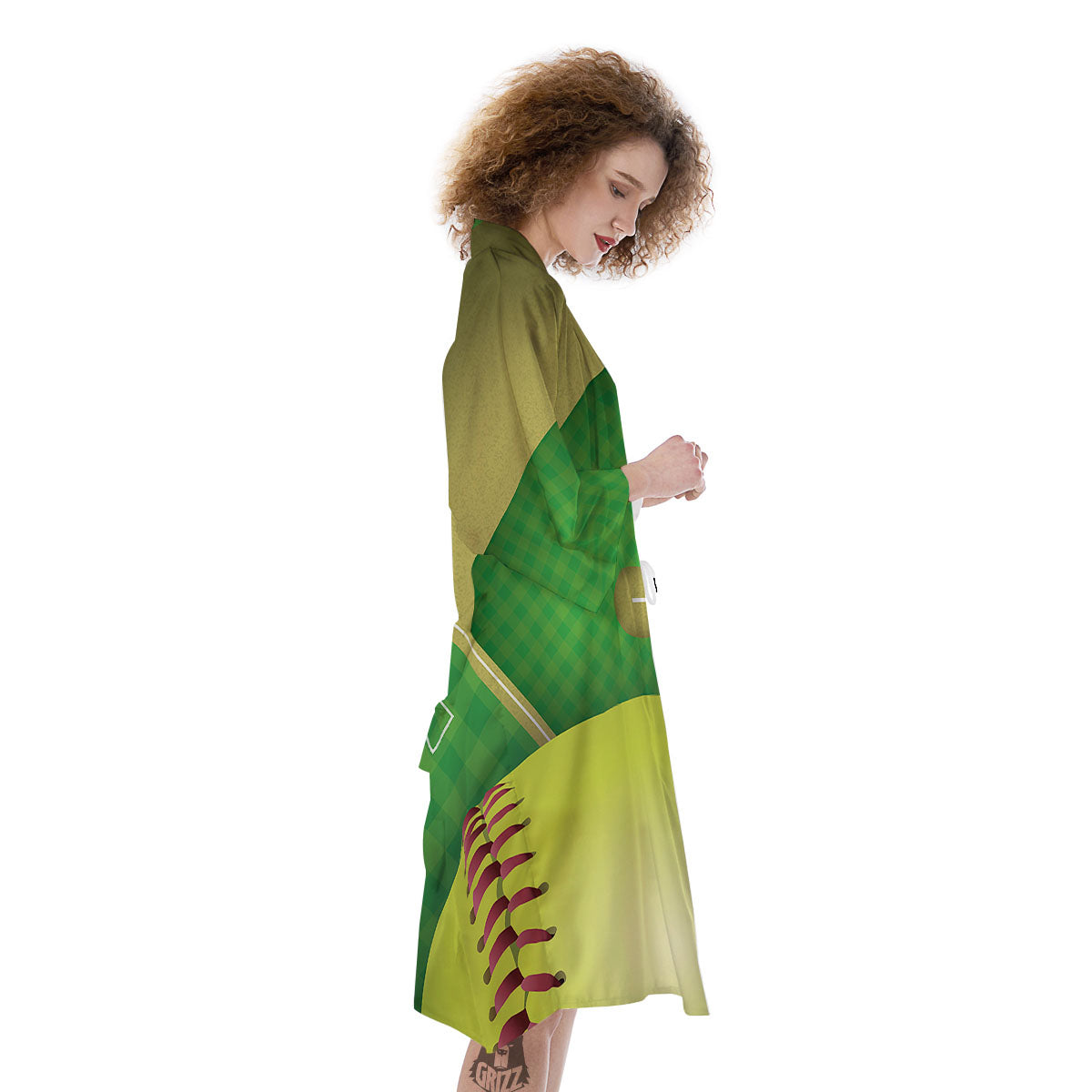 Ball And Softball Field Print Kimono-grizzshop