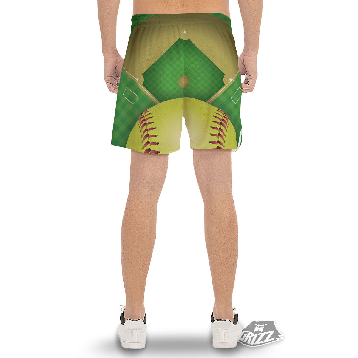 Ball And Softball Field Print Men's Gym Shorts-grizzshop