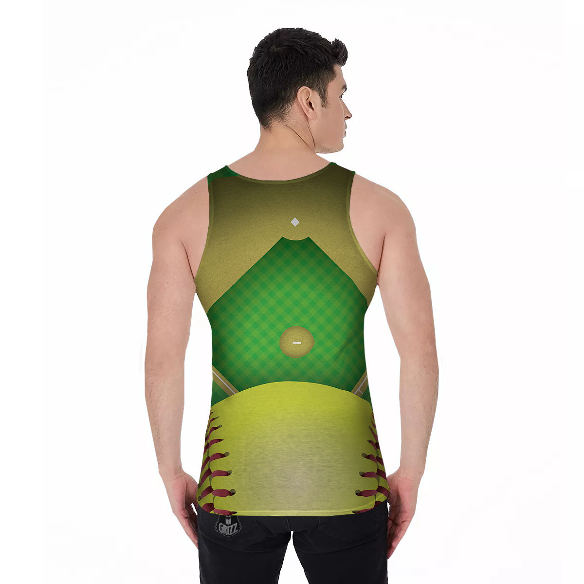 Ball And Softball Field Print Men's Tank Top-grizzshop