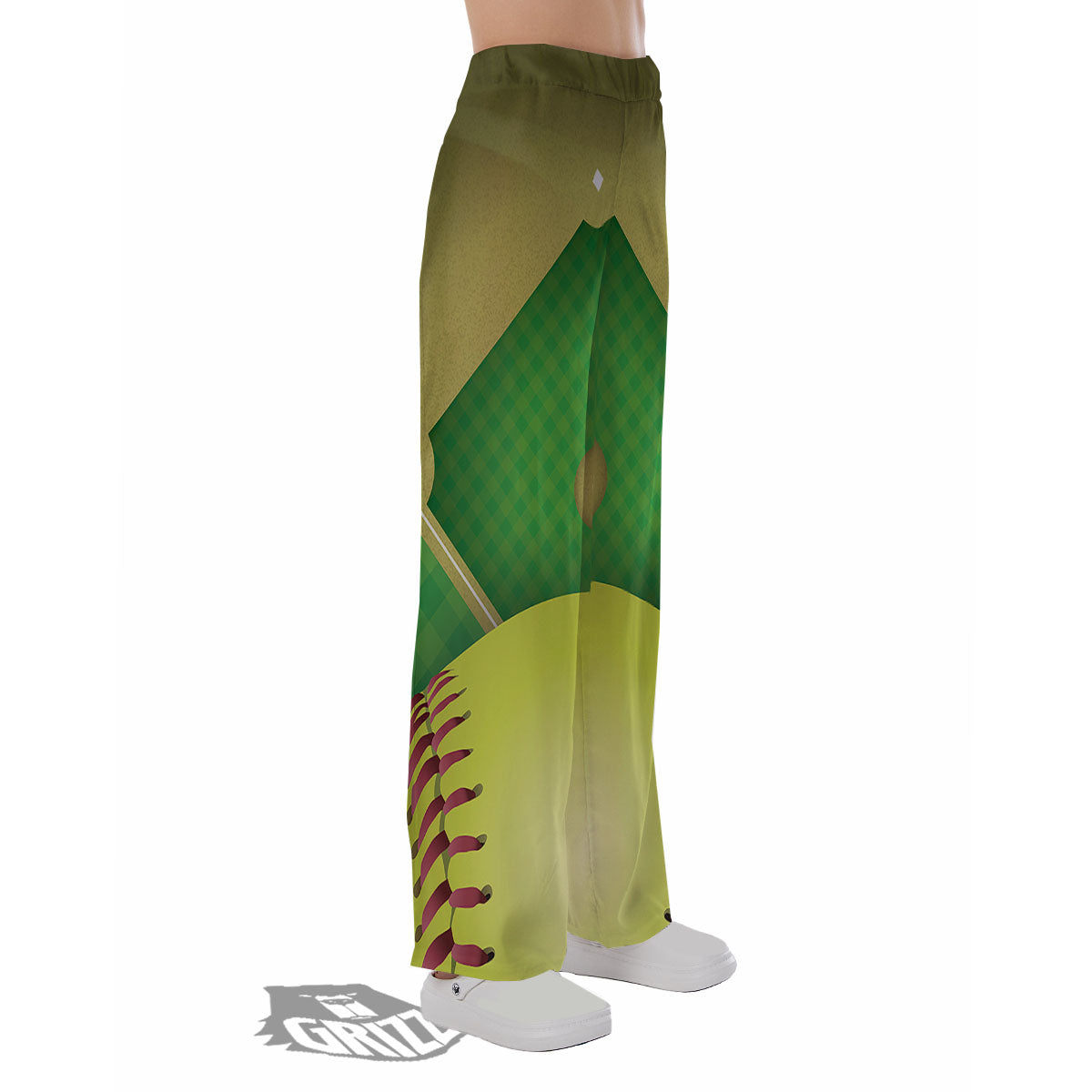 Ball And Softball Field Print Pajama Pants-grizzshop