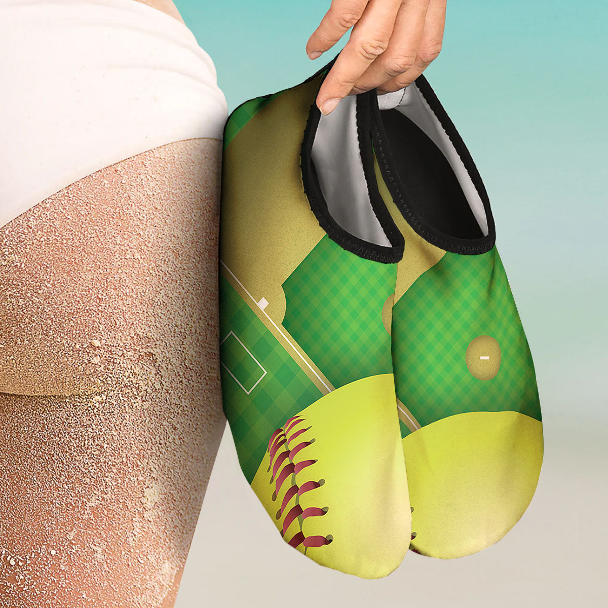 Ball And Softball Field Print Water Shoes-grizzshop