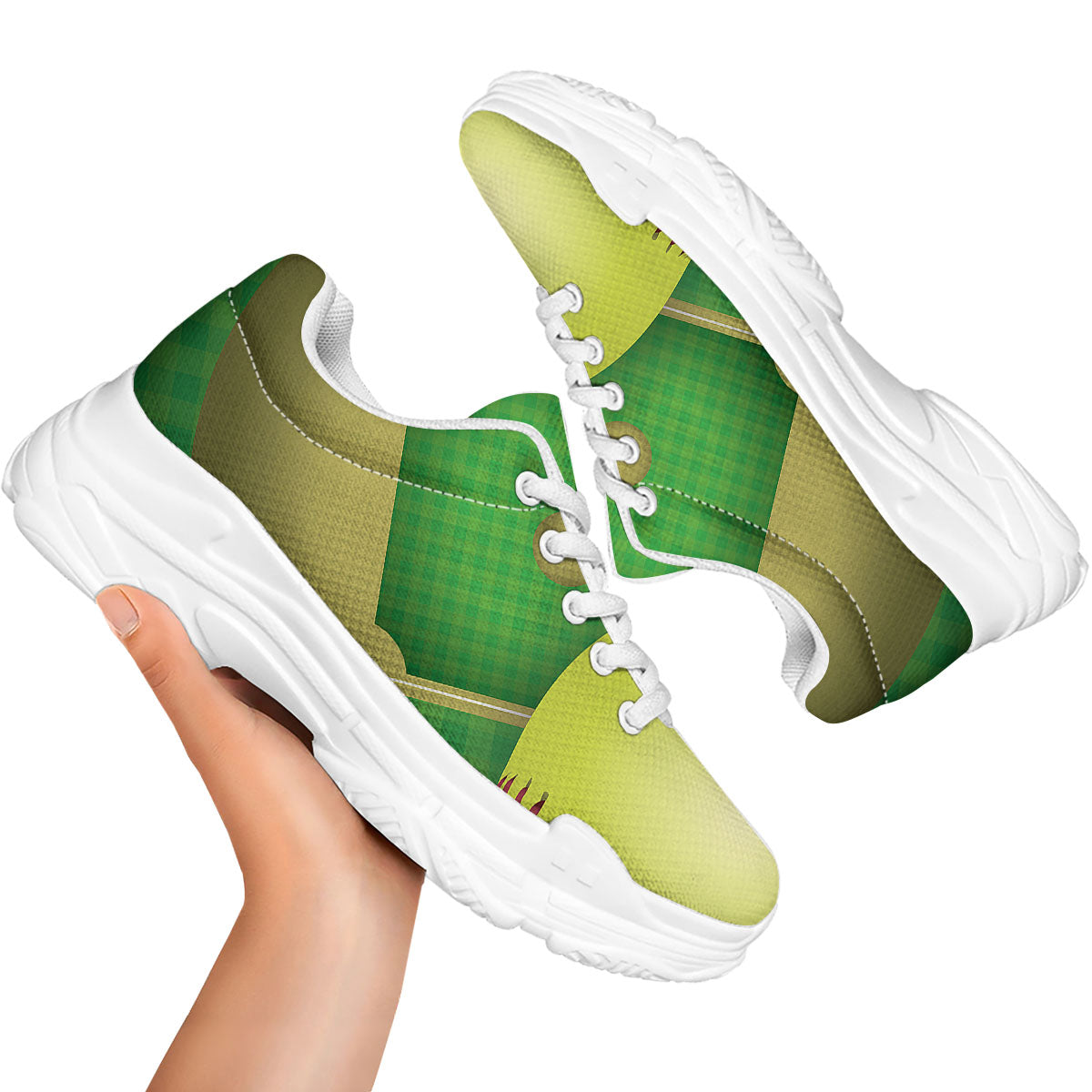 Ball And Softball Field Print White Chunky Shoes-grizzshop
