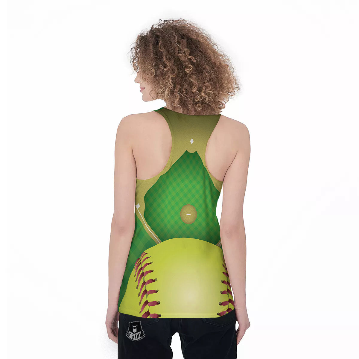 Ball And Softball Field Print Women's Racerback Tank Top-grizzshop