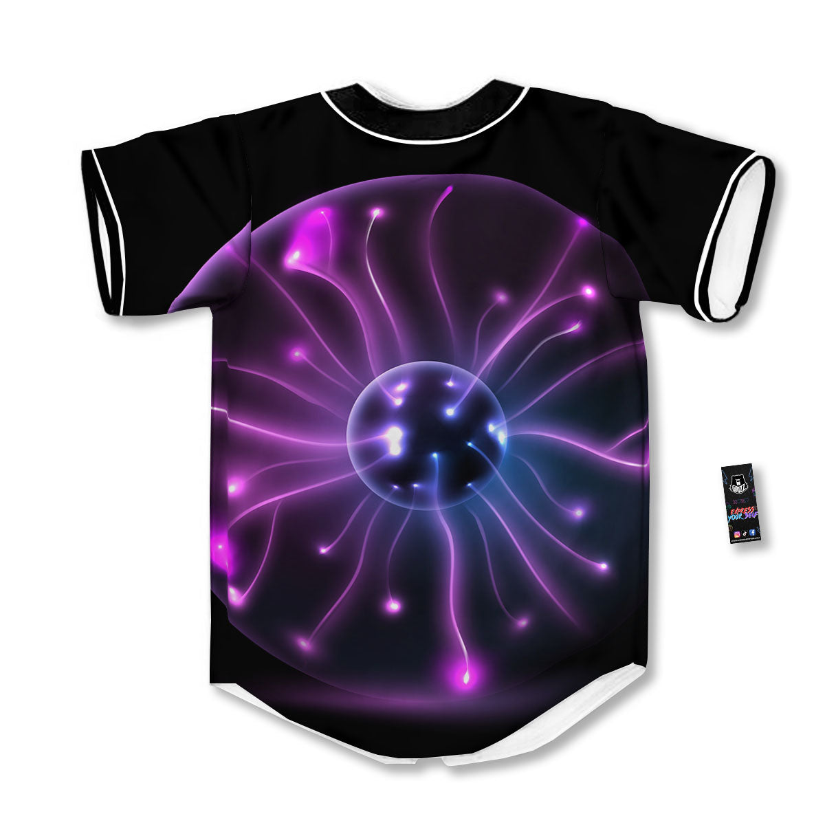 Ball Plasma Print Baseball Jersey-grizzshop