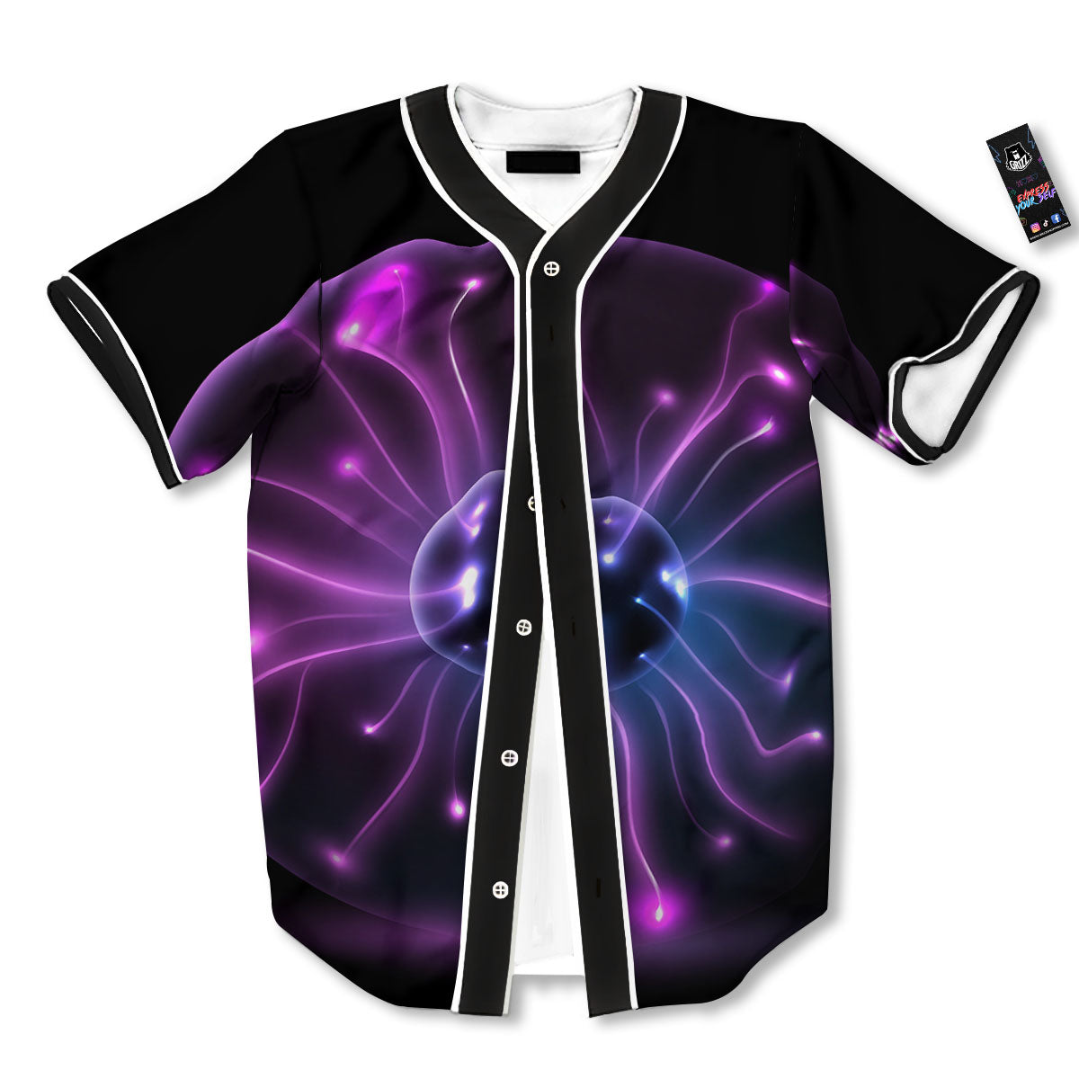Ball Plasma Print Baseball Jersey-grizzshop