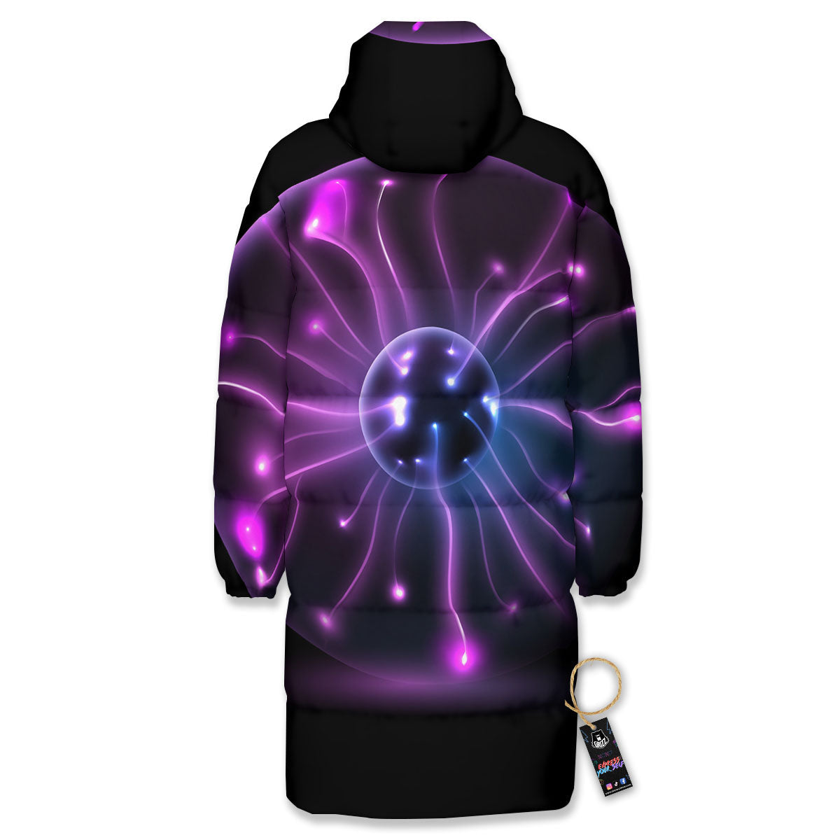 Ball Plasma Print Long Down Jacket-grizzshop