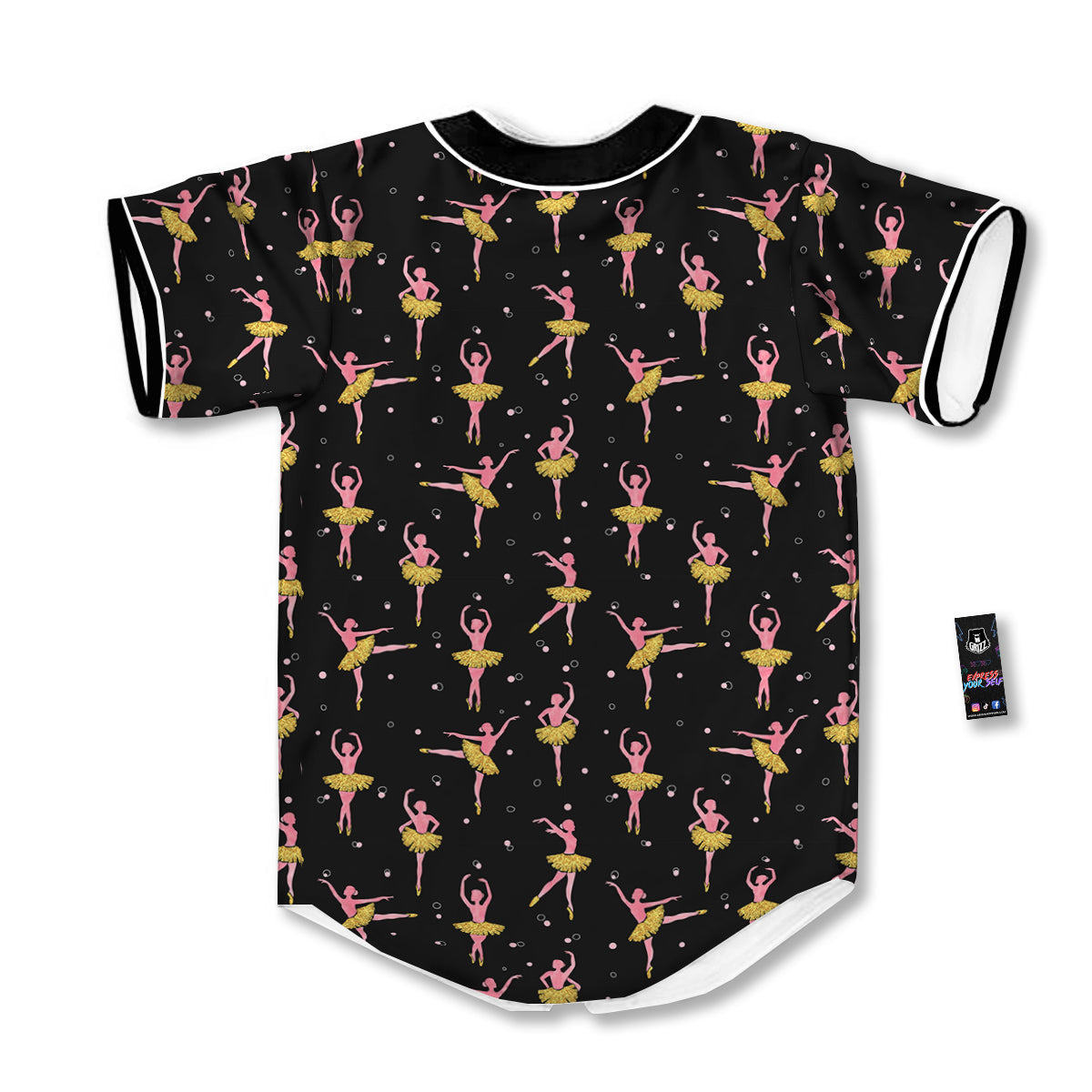 Ballet Dancing Print Pattern Baseball Jersey-grizzshop