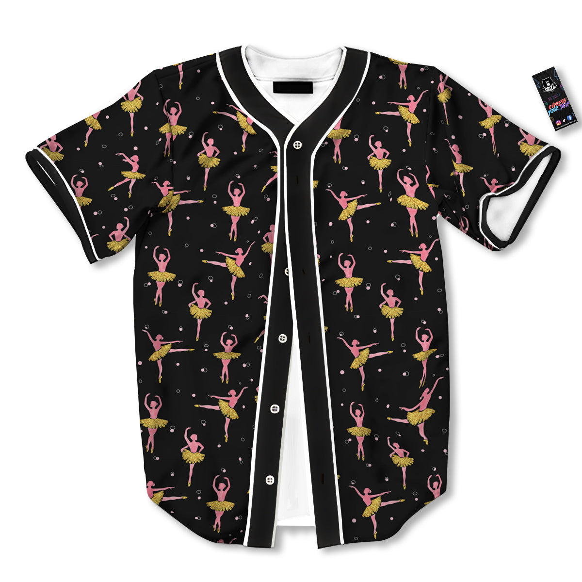 Ballet Dancing Print Pattern Baseball Jersey-grizzshop