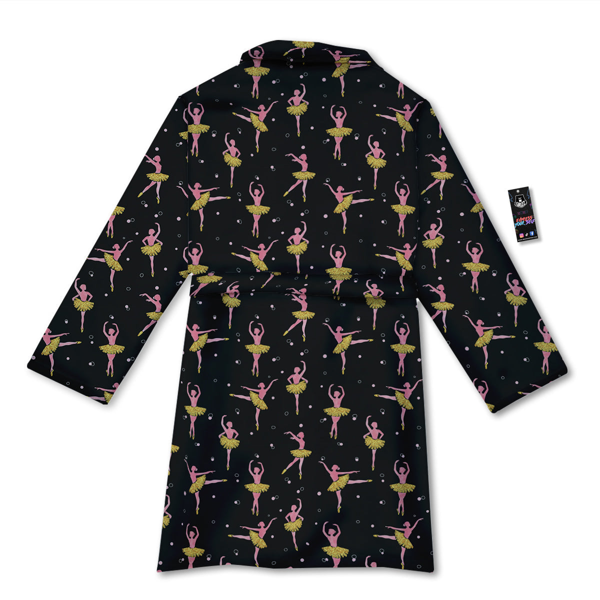 Ballet Dancing Print Pattern Bathrobe-grizzshop