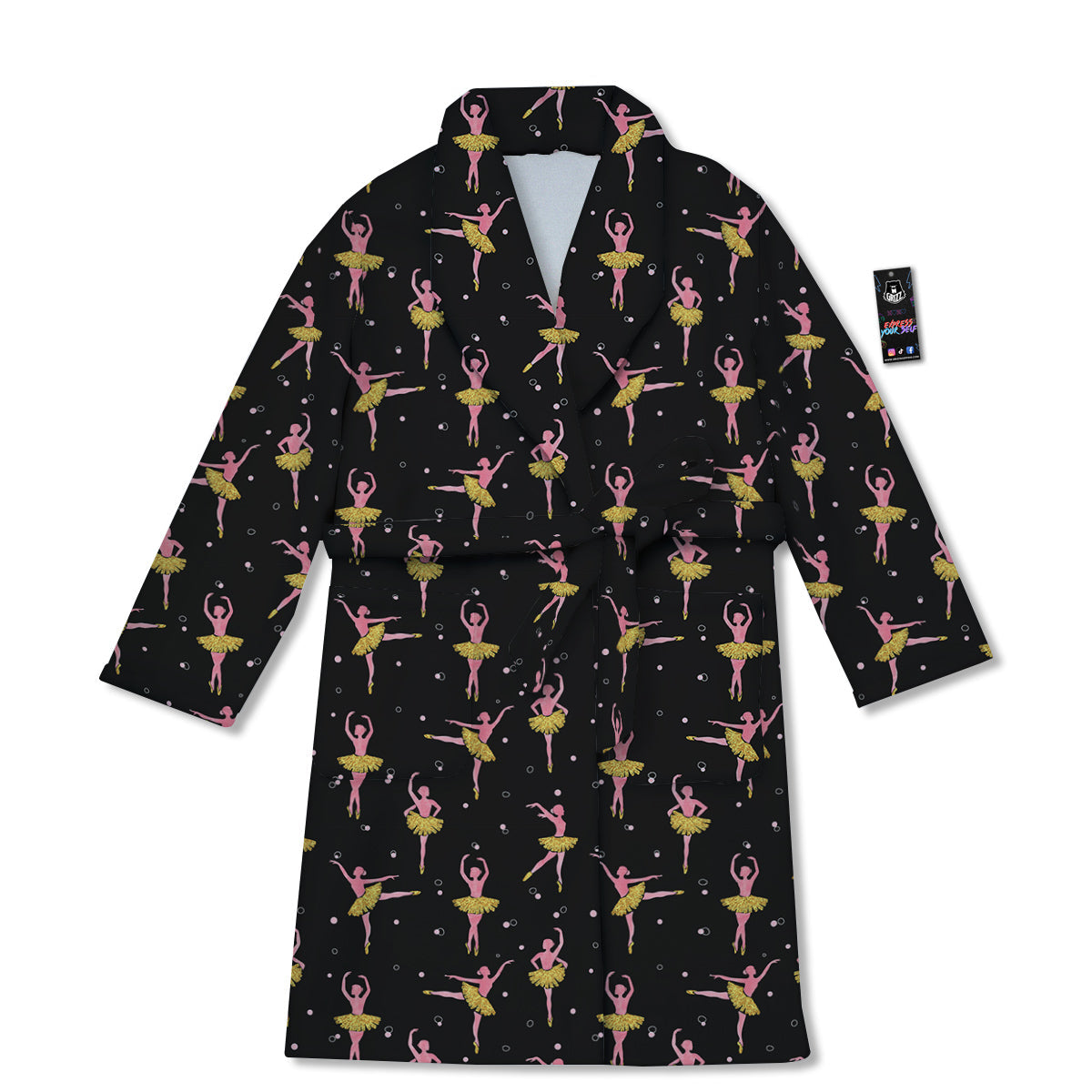 Ballet Dancing Print Pattern Bathrobe-grizzshop
