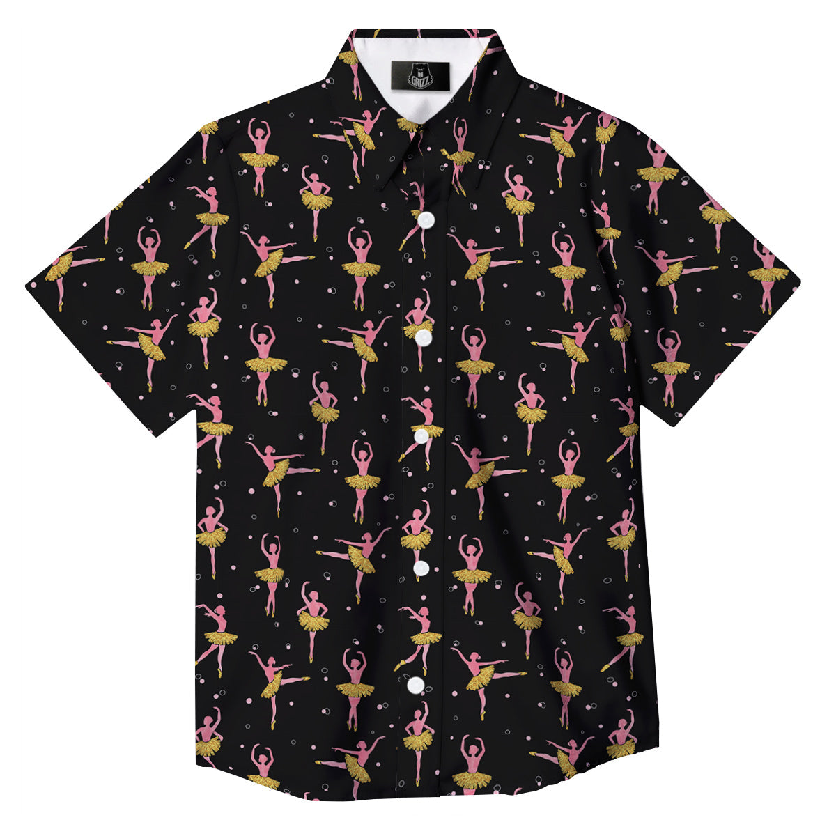 Ballet Dancing Print Pattern Button Up Shirt-grizzshop