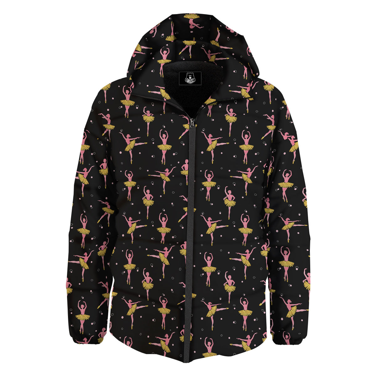 Ballet Dancing Print Pattern Down Jacket-grizzshop