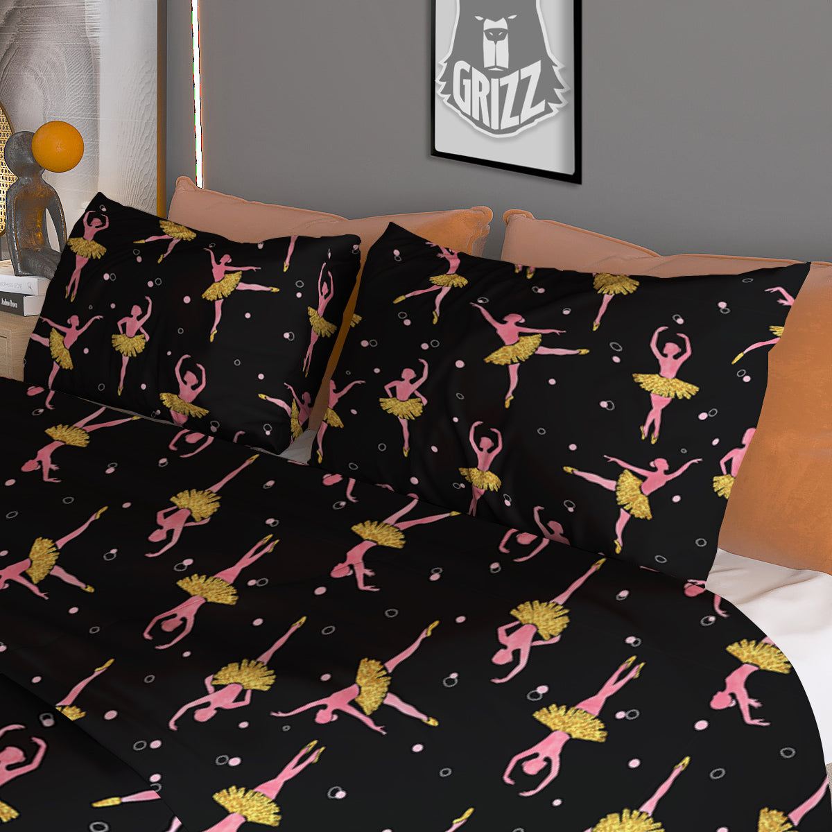 Ballet Dancing Print Pattern Duvet Cover Bedding Set