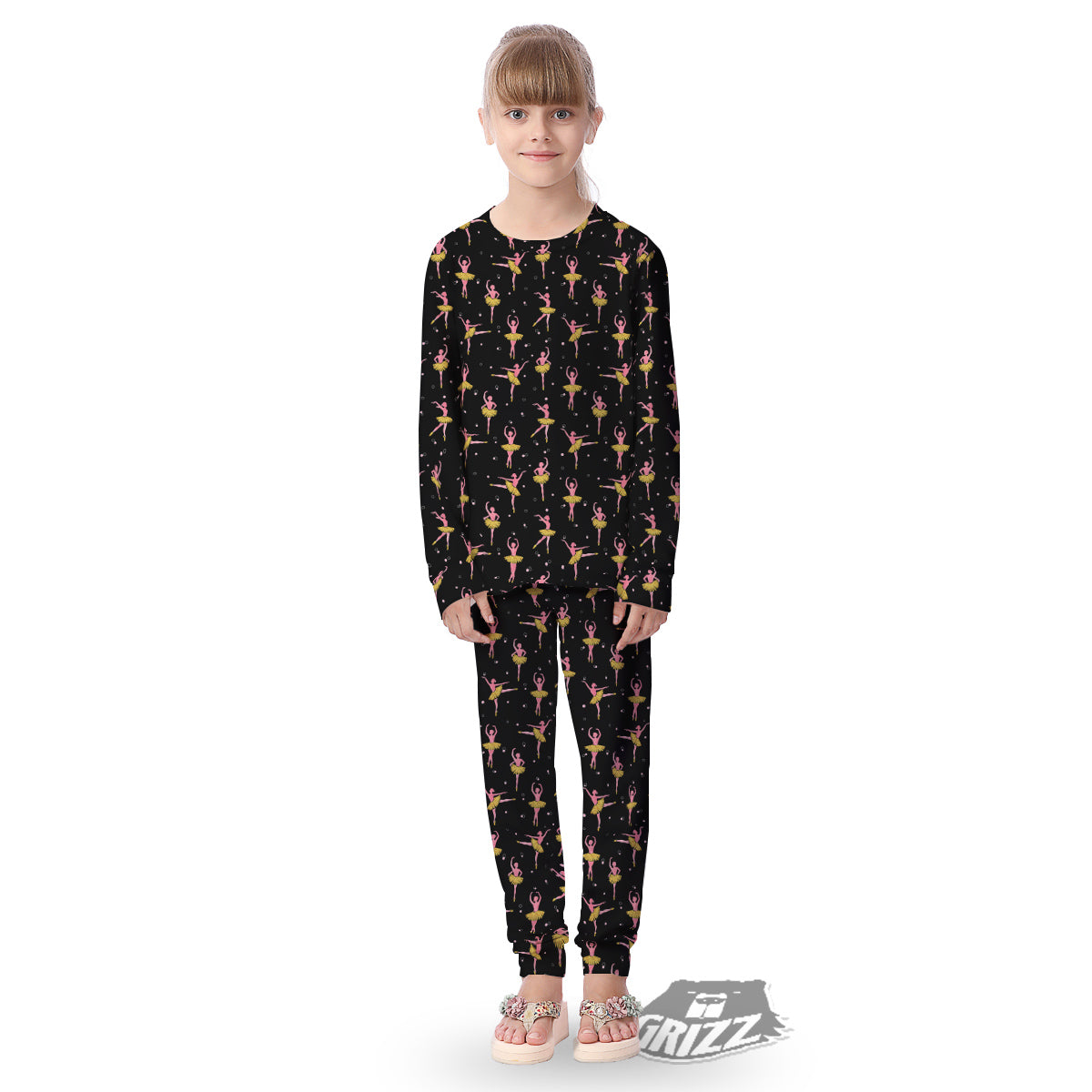 Ballet Dancing Print Pattern Kid's Pajamas-grizzshop