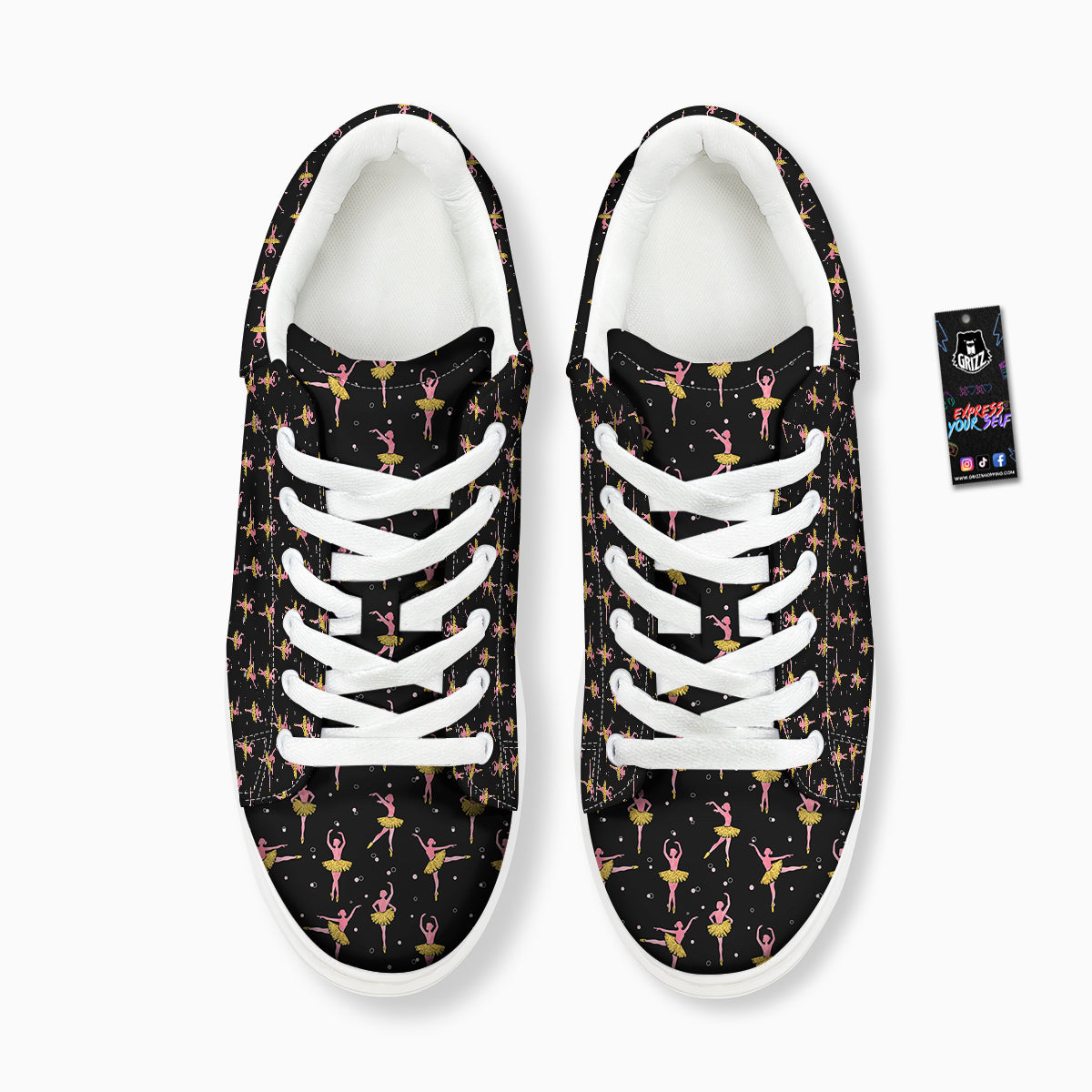 Ballet Dancing Print Pattern Platform Shoes-grizzshop