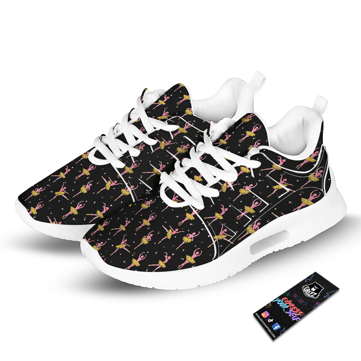 Ballet Dancing Print Pattern Tennis Shoes-grizzshop