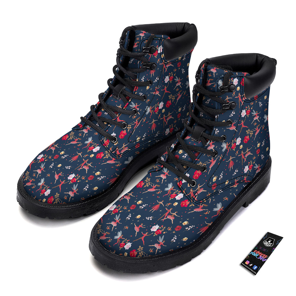 Ballet Floral Print Pattern Boots-grizzshop
