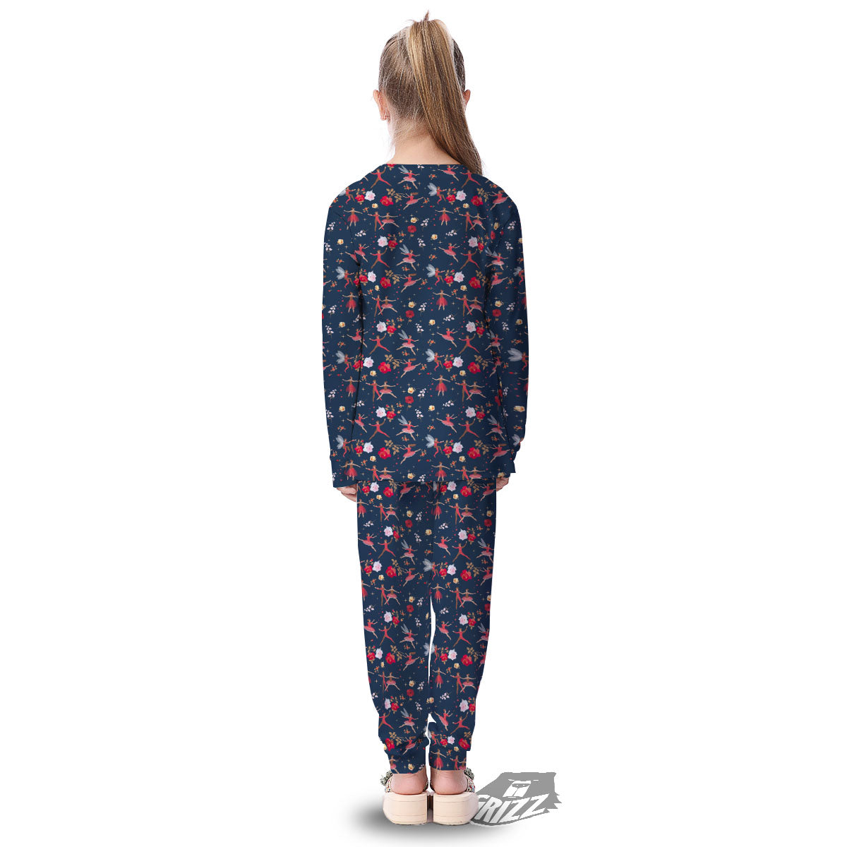 Ballet Floral Print Pattern Kid's Pajamas-grizzshop