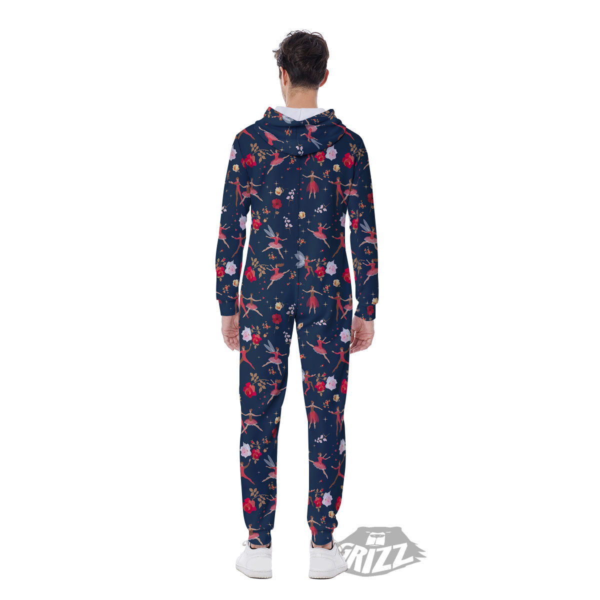 Ballet Floral Print Pattern Men's Jumpsuit-grizzshop