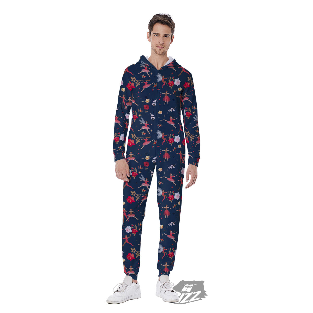 Ballet Floral Print Pattern Men's Jumpsuit-grizzshop