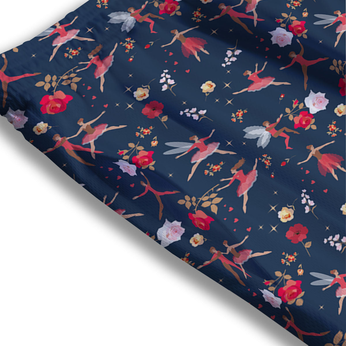 Ballet Floral Print Pattern Mesh Shorts