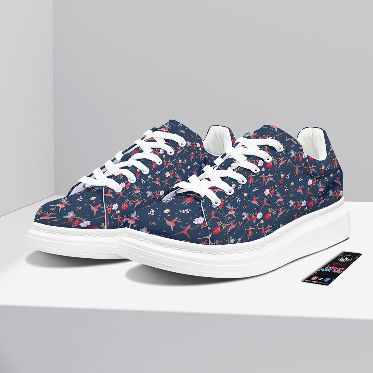 Ballet Floral Print Pattern Platform Shoes-grizzshop