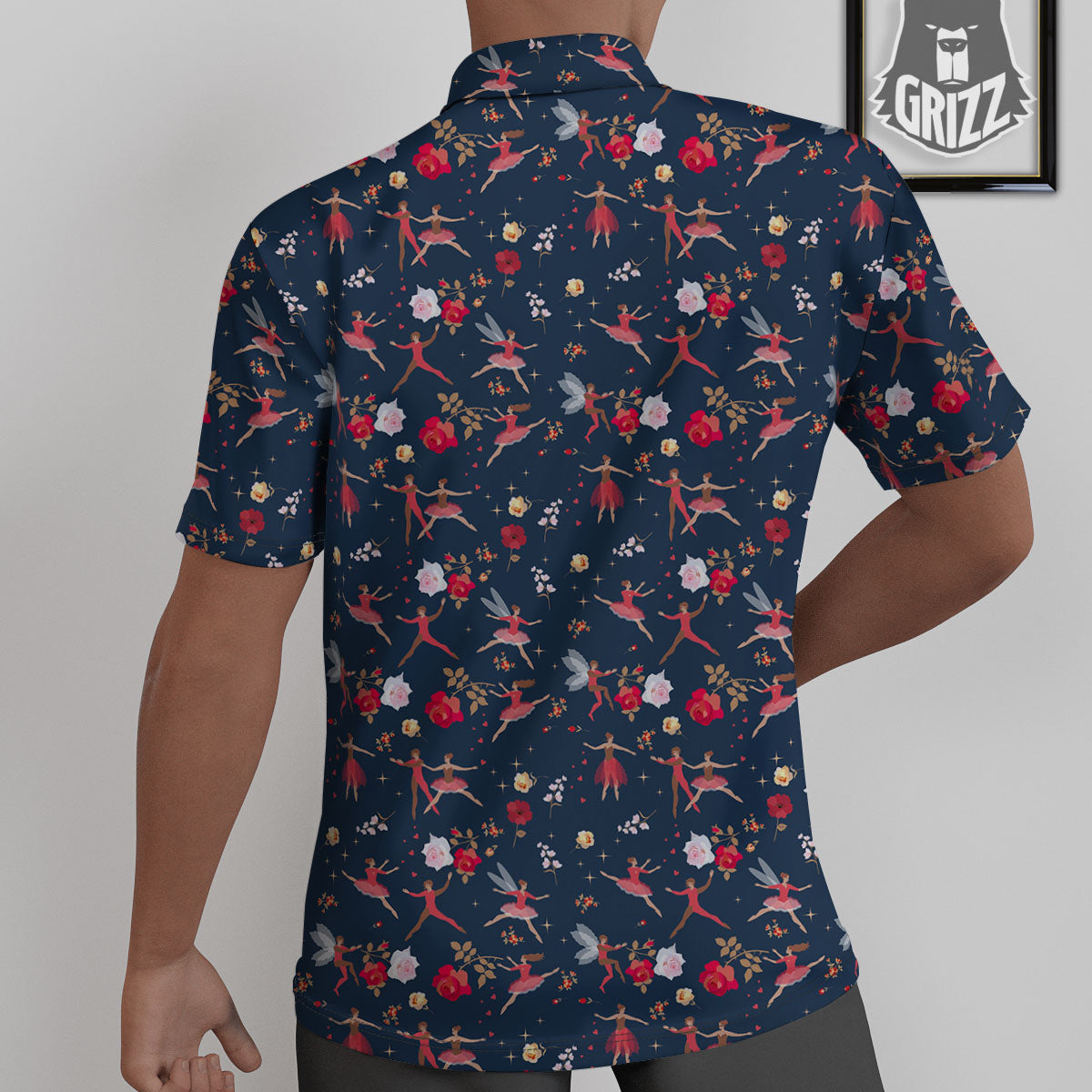 Ballet Floral Print Pattern Untucked Shirts-grizzshop