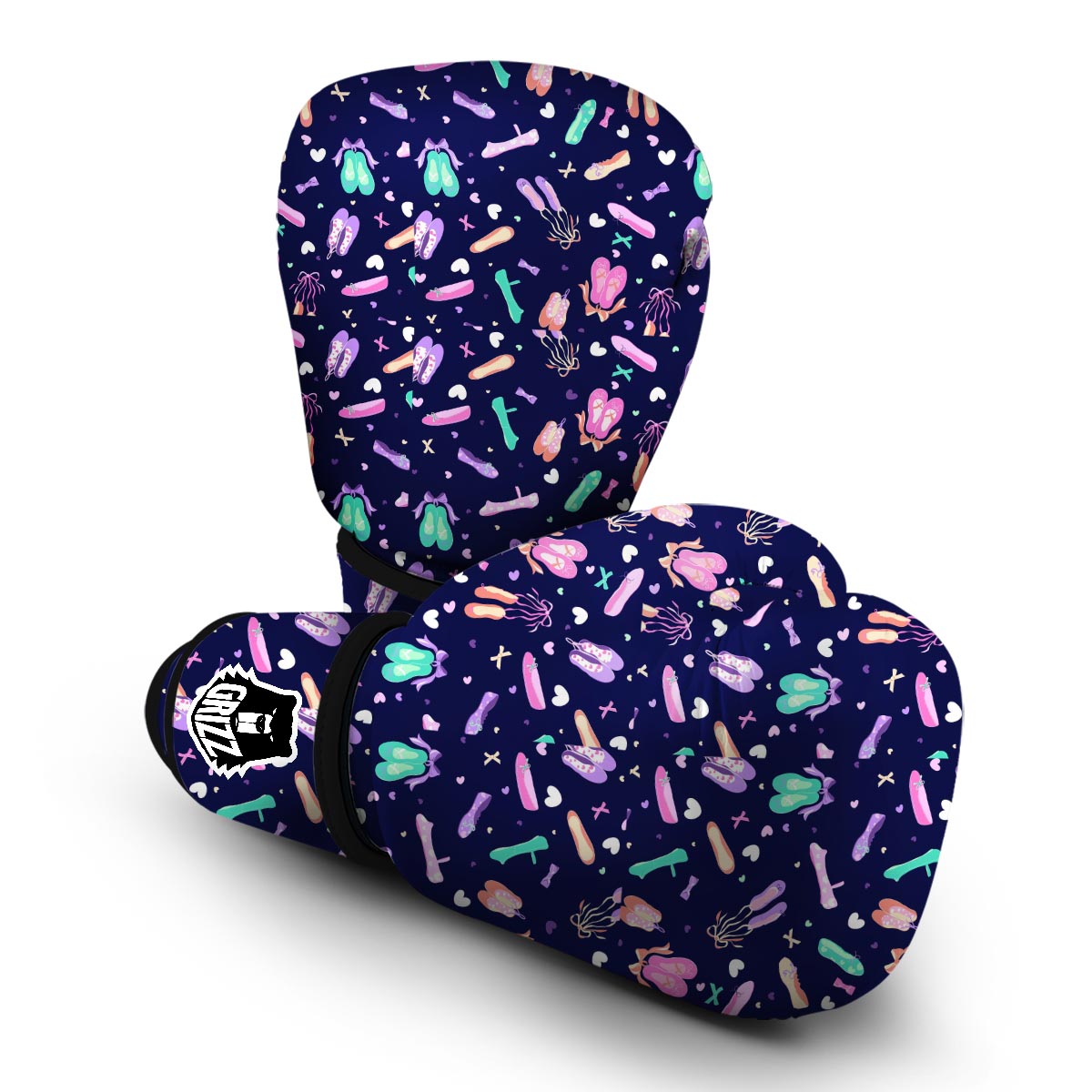 Ballet Pattern Print Boxing Gloves-grizzshop