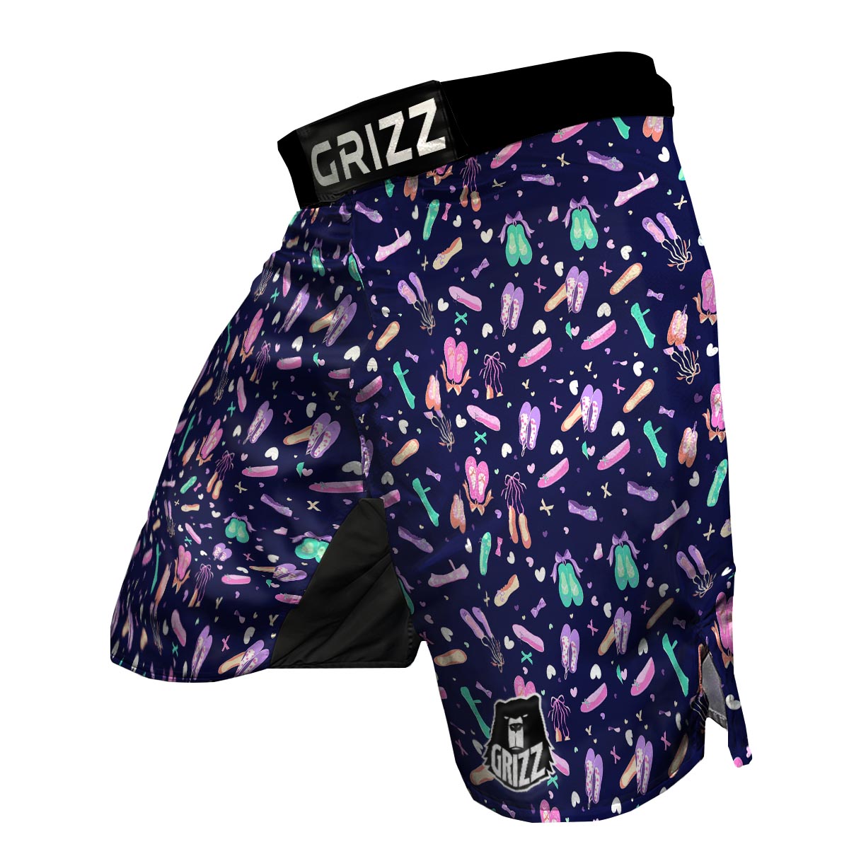 Ballet Pattern Print MMA Shorts-grizzshop