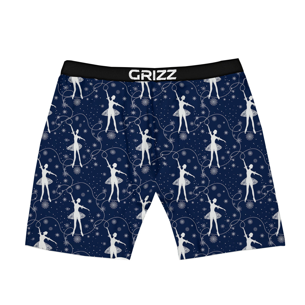 Ballet Snowflake Print Pattern Boxer Briefs-grizzshop
