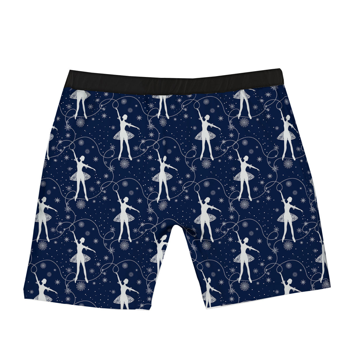 Ballet Snowflake Print Pattern Boxer Briefs-grizzshop