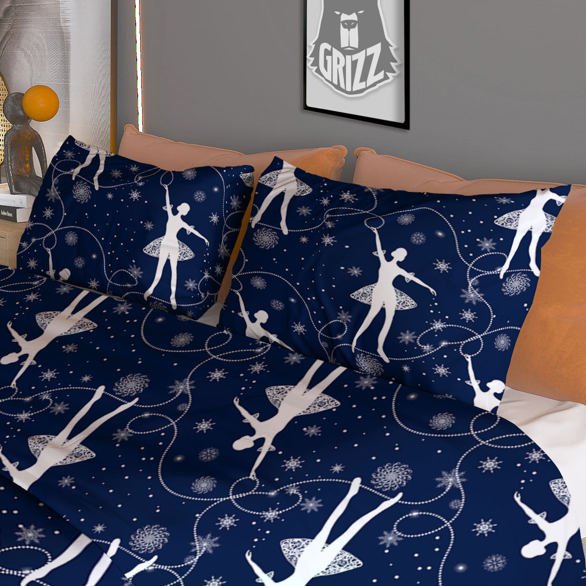 Baby Polar Bear White Print Pattern Duvet Cover Bedding Set