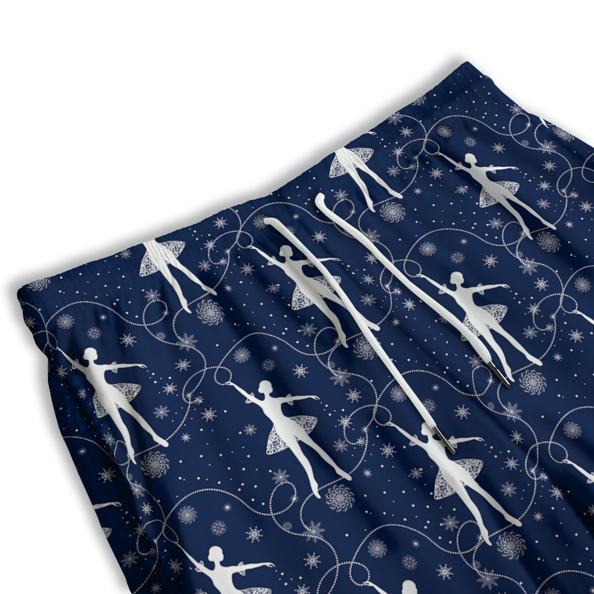 Ballet Snowflake Print Pattern Men's Athletic Shorts